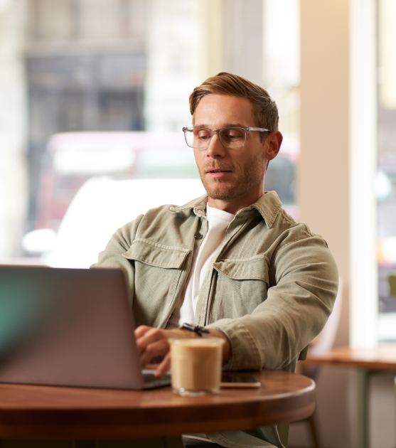 User with laptop